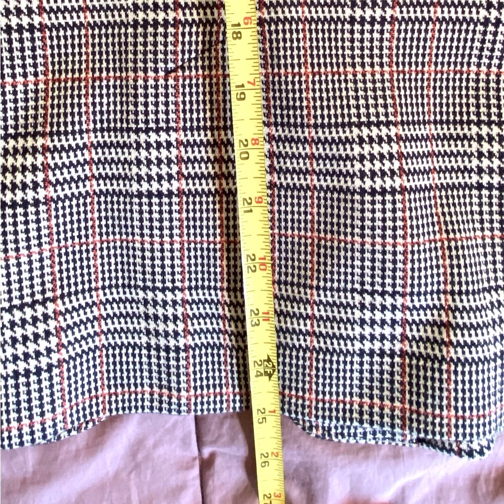 Talbots Glen Plaid Blazer Black White Red Size 4 - Picture 7 of 8